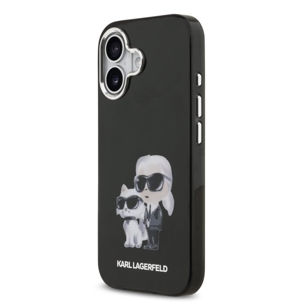 Karl Lagerfeld IML Aquarelle Karl and Choupette Case Защитный чехол для iPhone 17 / чёрный