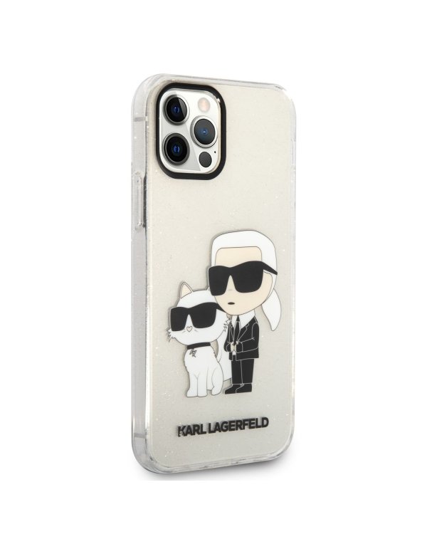 Karl Lagerfeld IML Glitter Karl and Choupette NFT Защитный чехол для iPhone 12/12 Pro / прозрачный