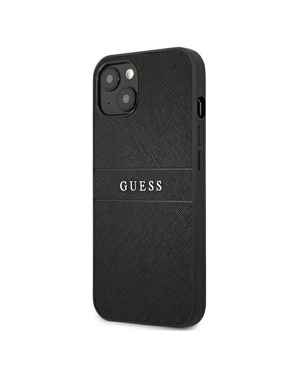 Guess GUHCP13SPSASBBK Saffiano Stripe Back Case Чехол для Apple iPhone 13 Mini Черный