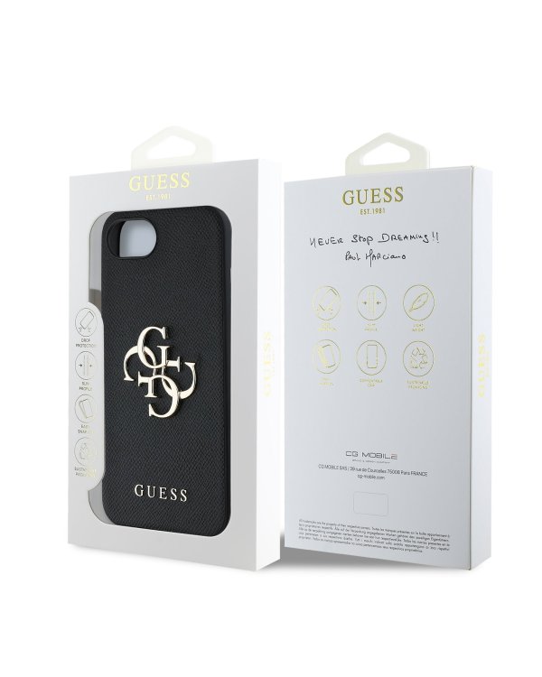 Guess PU Grained 4G Metal Logo Case Чехол для Apple iPhone 16e