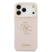 Guess PU Grained 4G Logo Stand Camera Frame Case Защитный чехол для iPhone 17 Pro Max / розовый