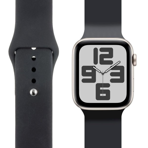 OBAL:ME Silicone Strap Силиконовый ремешок для часов Apple Watch 38-41mm S-M / чёрный