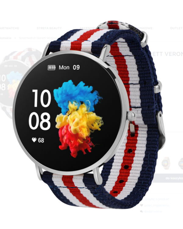 Garett Smartwatch Verona Silver Marina Умные часы AMOLED / Bluetooth / IP67 / GPS / SMS