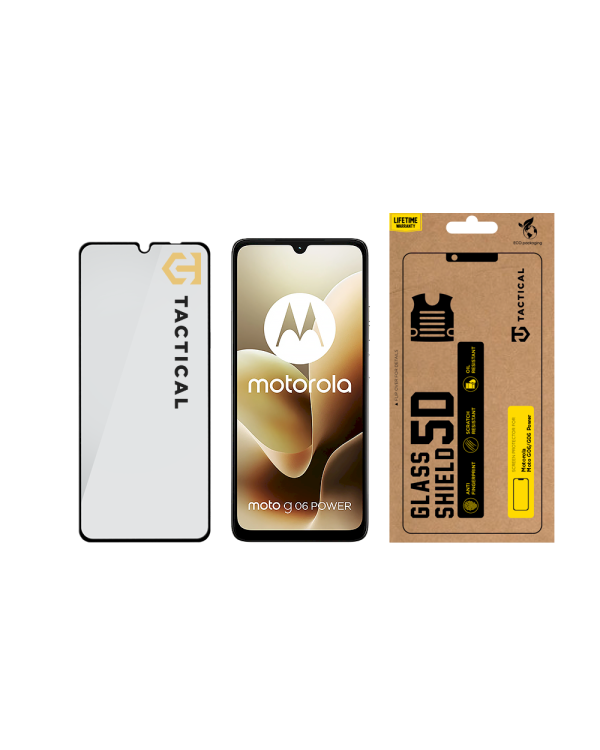 Tactical Glass Shield 5D Защитное стекло для Motorola Moto G06/G06 Power / чёрный