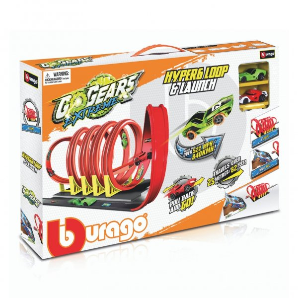 Bburago Go Gears Extreme Hyper 6 Loop Launch / Детская площадка на 2 машины