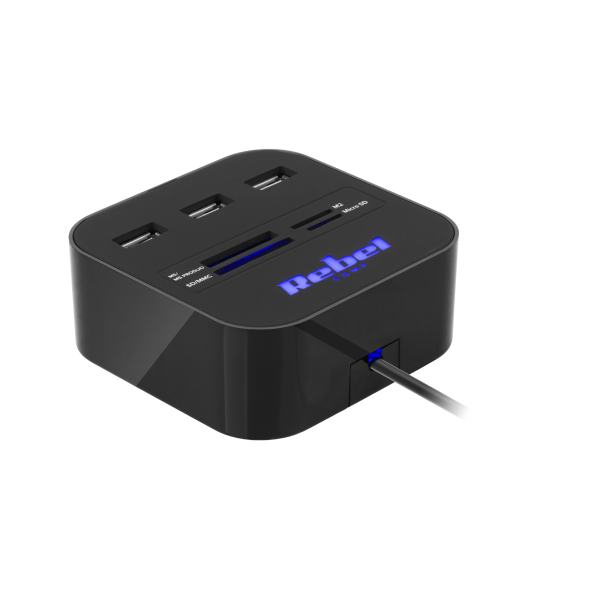 Rebel КОМ1020 USB 2.0 Концентратор с кардридером microSD / SD / SDHC
