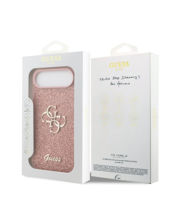 Дополнительное изображение книги «Guess PU Fixed Glitter 4G Metal Logo Case Защитный чехол для iPhone Air / розовый»