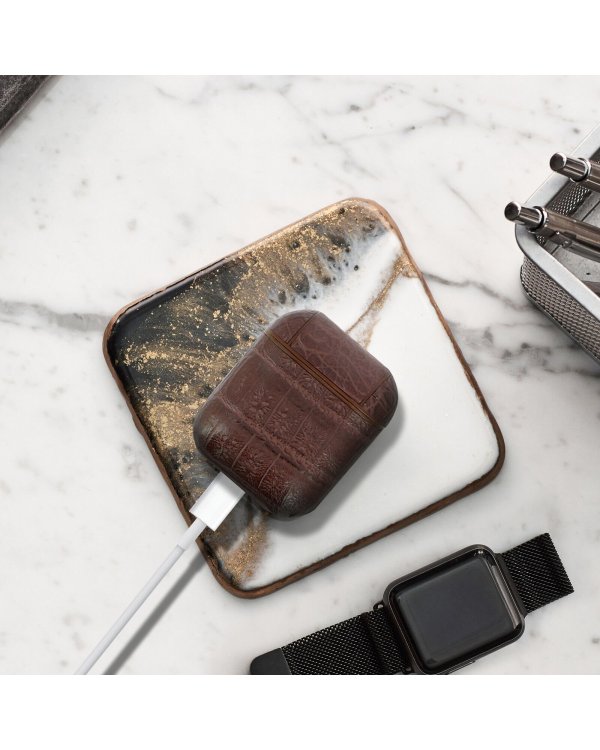 Devia Lux Series Eco Кожаный чехол с магнитным карабином Apple AirPods 1st Generation