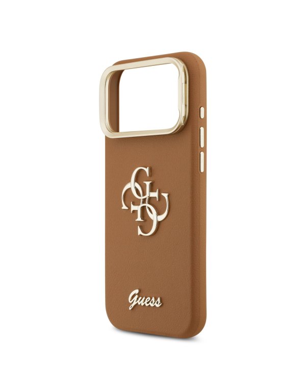 Guess PU Grained 4G Logo Stand Camera Frame Case Чехол для Apple iPhone 17 Pro Max