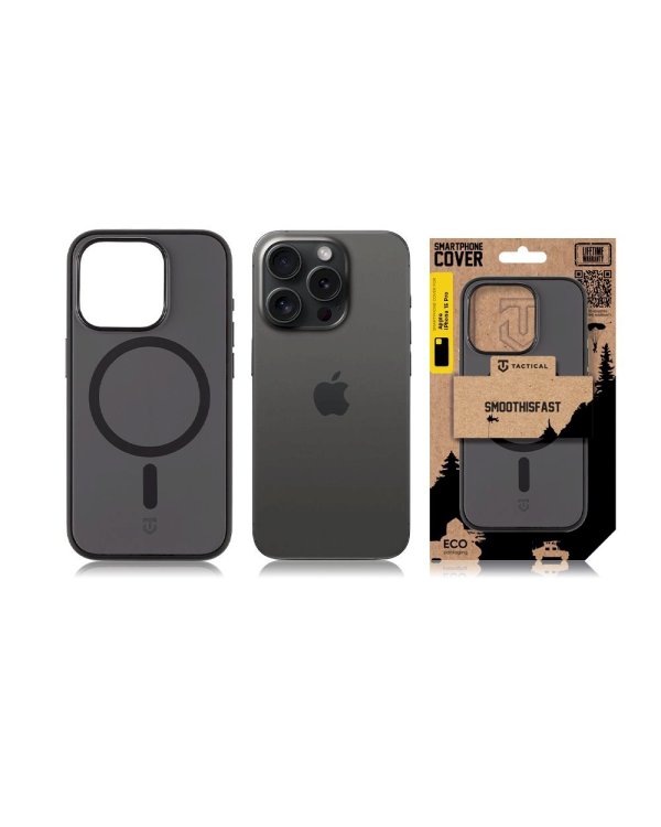 Tactical MagForce SmoothIsFast Cover Защитный чехол для Apple iPhone 15 Pro / асфальтовый