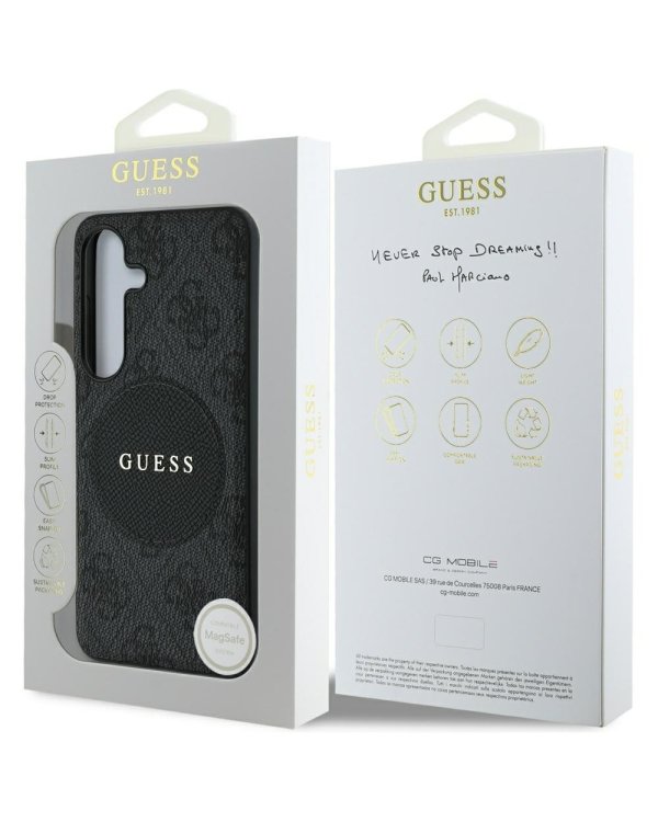 Guess 4G Round Patch Classic Logo MagSafe Case Чехол для Samsung Galaxy S25