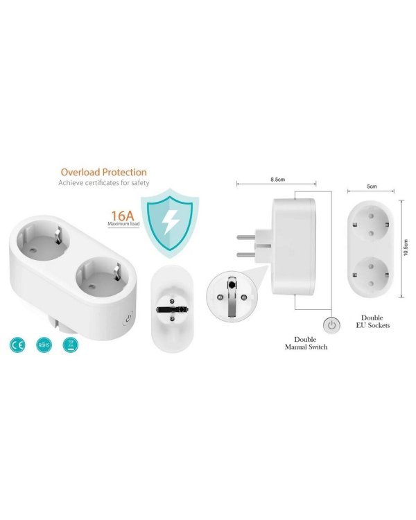 TUYA HS084134 Двойная розетка Wi-Fi