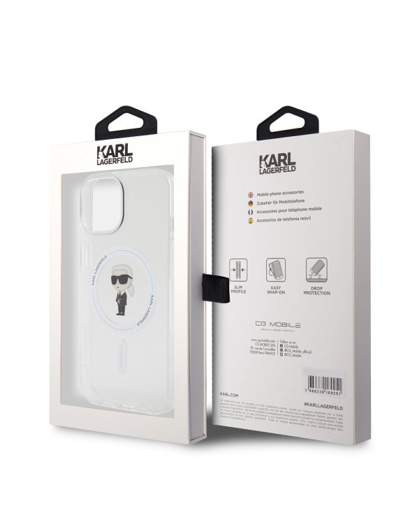 Karl Lagerfeld IML Ikonik MagSafe Case Защитный чехол для iPhone 15 / прозрачный