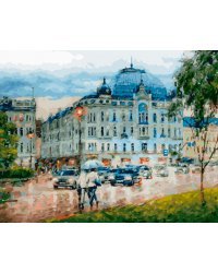 Живопись на холсте "Дыхание вечернего дождя", 40x50 см