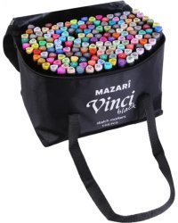 Набор маркеров для скетчинга двусторонние Vinci Black, 168 цветов