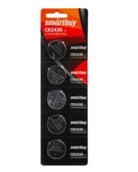 Комплект батареек Smartbuy CR2430, 5 штук (количество товаров в комплекте: 5)