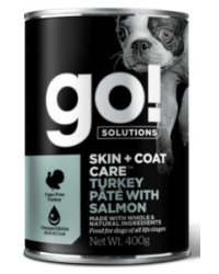 Консервы для собак Go! "Solutions Skin + Coat Care", с индейкой и лососем, 400 г