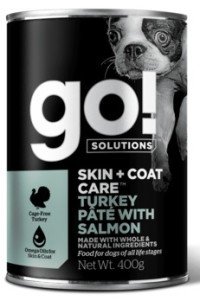 Консервы для собак Go! "Solutions Skin + Coat Care", с индейкой и лососем, 400 г