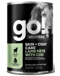 Консервы для собак Go! "Solutions Skin + Coat Care", с ягненком и треской, 400 г