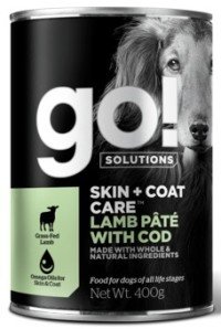 Консервы для собак Go! "Solutions Skin + Coat Care", с ягненком и треской, 400 г