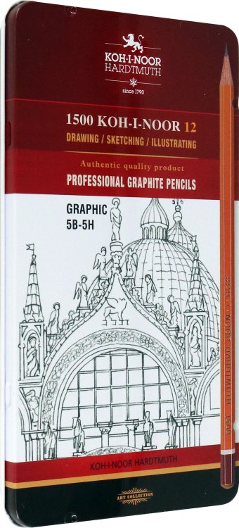 Обложка книги «Набор чернографитовых карандашей "Graphic", 12 штук»