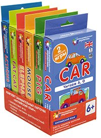 Занимательные карточки Комплект занимательных карточек по английскому языку на поддончике (красный)