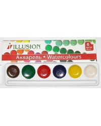 Краски акварельные "Illusion", 6 цветов