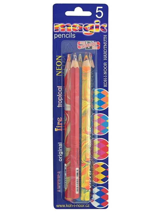 Набор карандашей с разноцветным грифелем "Magic", 5 штук