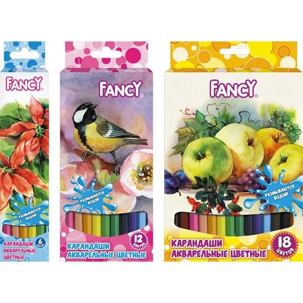 Набор акварельных карандашей "Fancy", 6 цветов