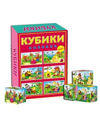 Кубики пластиковые. Колобок, 6 штук
