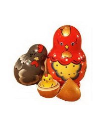Матрёшка "Петушок", 4 персонажа