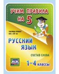 Русский язык. Состав слова. 1-4 классы. Таблица-плакат. ФГОС