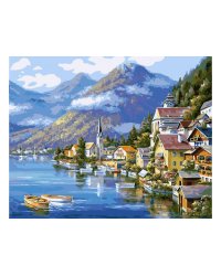 Живопись на холсте. Хальштадт. Австрия, 40х50 см