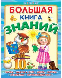 Большая книга знаний. Буквы, цифры и счет, цвета, формы, сравнения, окружающий мир