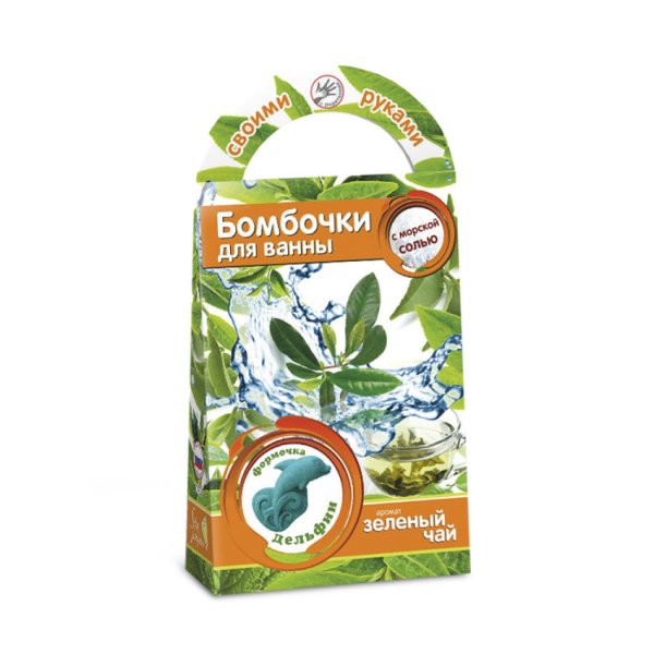 Делаем бомбочки для ванн "Дельфин" с ароматом зеленого чая