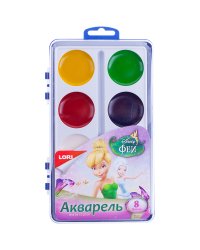 Краски акварельные "Disney. Феи", 8 цветов, без кисти
