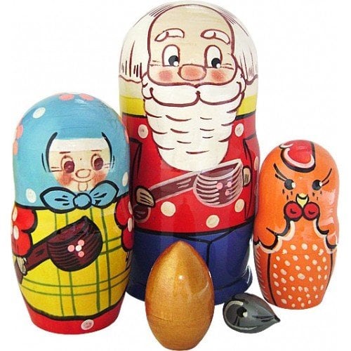 Матрешка-сказка "Курочка Ряба", 5 в 1