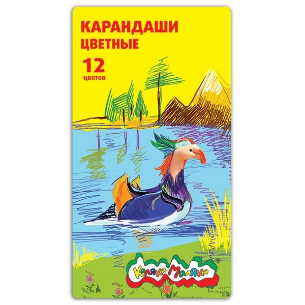 Обложка книги «Карандаши цветные Каляка-Маляка шестигранные с заточкой в металлическом пенале (12 цветов)»