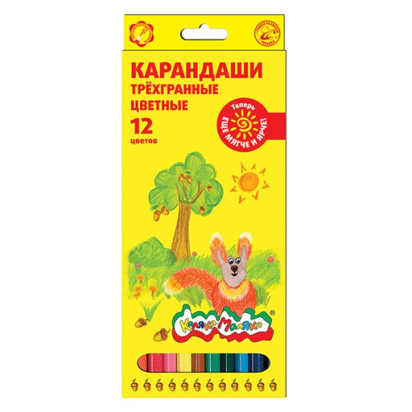Обложка книги «Карандаши цветные Каляка-Маляка, трехгранные (12 цветов)»