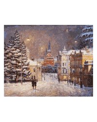 Живопись на холсте "Снег на Волхонке", 40х50 см