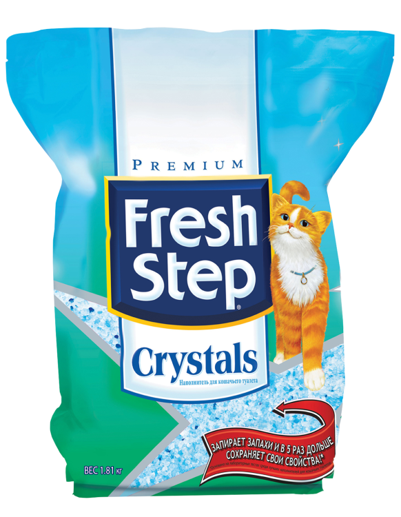 Наполнитель для кошачьего туалета Fresh Step "Crystals" силикагелевый, 1,81 кг