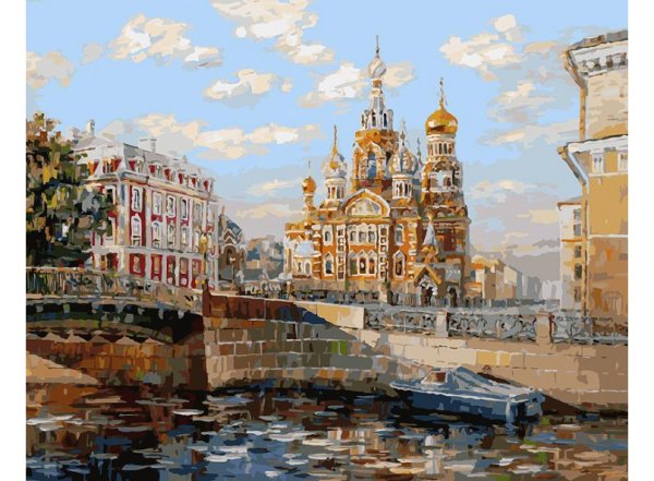 Обложка книги «Живопись на холсте "Вид со стороны Мойки на Спас-на-крови", 40х50 см», ISBN 6930149308733