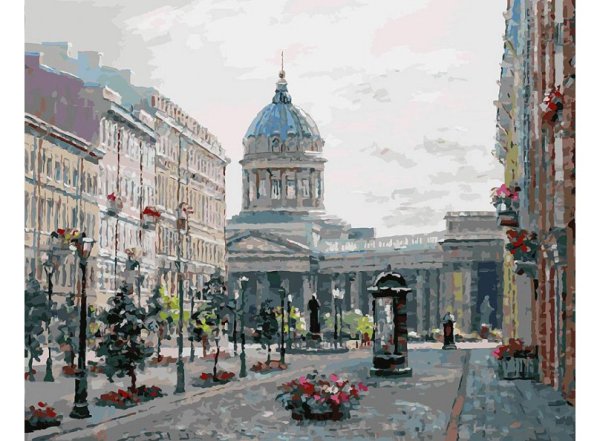 Живопись на холсте &quot;Малая Конюшенная улица&quot;, 40х50 см