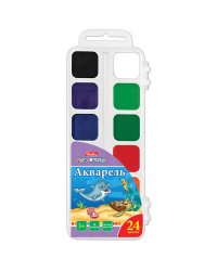 Акварель медовая "Дельфины", 24 цвета