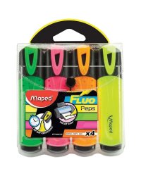Набор текстовыделителей "Fluo Pep's Classic", 4 цвета