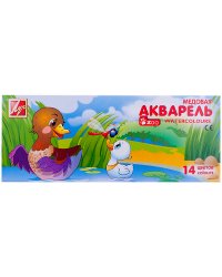 Акварель "Zoo", 14 цветов, с кистью