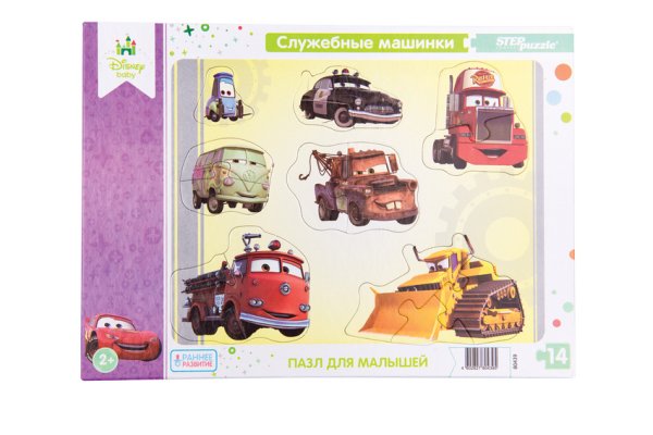 Обложка книги «Пазл для малышей Disney Baby "Служебные машинки", 14 элементов»
