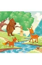 Обложка книги «На лесной опушке. Водораскраски-пазлы»