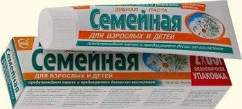 Зубная паста "Семейная" с экстрактами тысячелистника и ромашки, 130 г