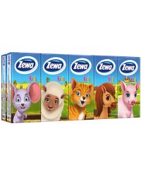Платочки носовые "Zewa. Kids", детские, 1 упаковка по 10 платочков